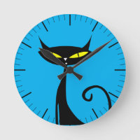 Retro Mid Century Modern 1950s Atomic Black Cat