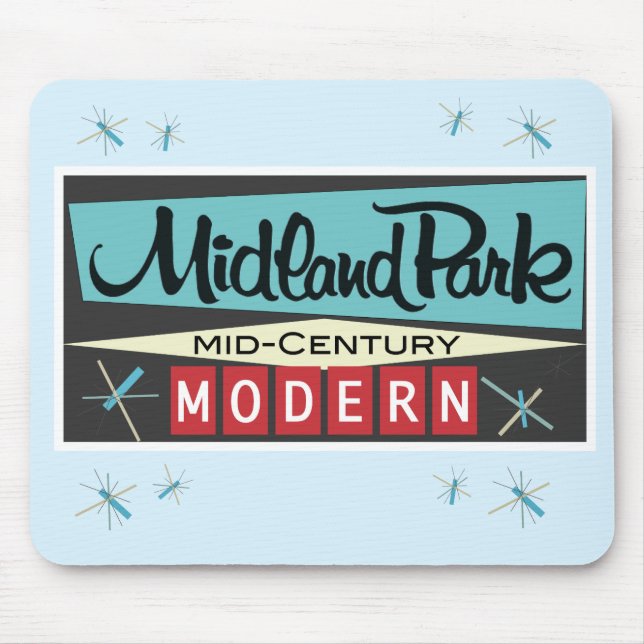 Retro Mid-Century Modern 1958 Mousepad (Front)