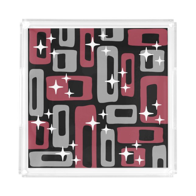 Retro Mid Century Modern Abstract Acrylic Tray (Front)