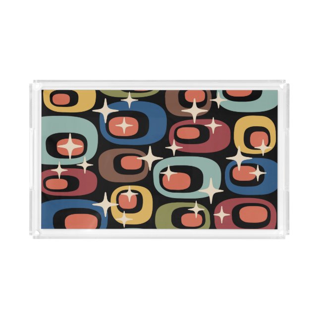 Retro Mid Century Modern Abstract Acrylic Tray (Front)