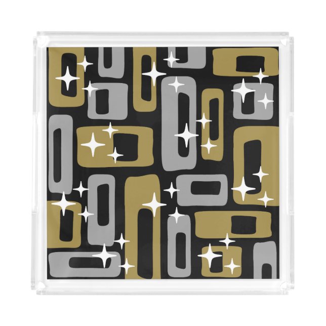 Retro Mid Century Modern Abstract Acrylic Tray (Front)