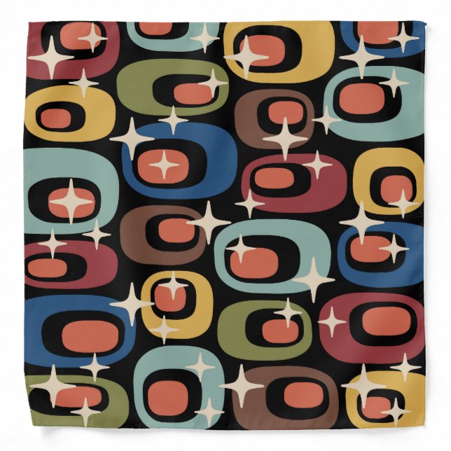 Retro Mid Century Modern Abstract Bandana (Front)