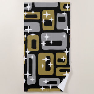 Retro Mid Century Modern Abstract Beach Towel