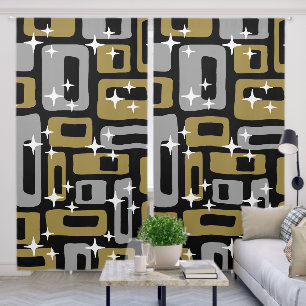 Retro Mid Century Modern Abstract Blackout Curtains
