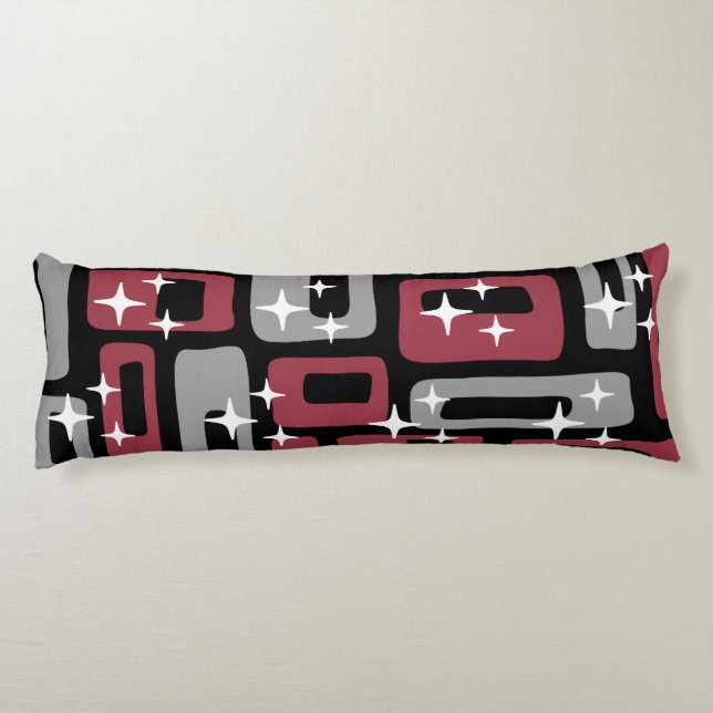 Retro Mid Century Modern Abstract Body Pillow (Back)