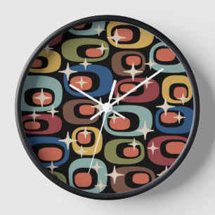 Retro Mid Century Modern Abstract Clock