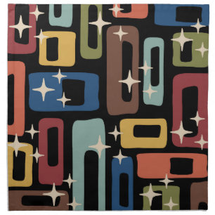 Retro Mid Century Modern Abstract Cloth Napkin
