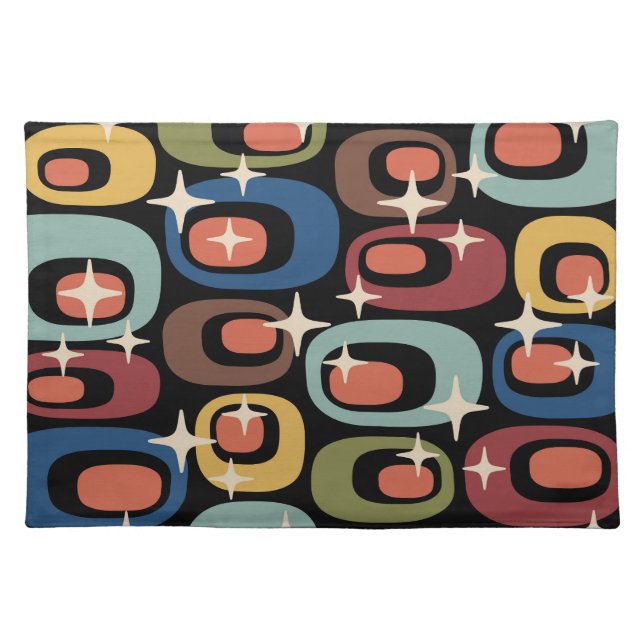 Retro Mid Century Modern Abstract Cloth Placemat (Front)