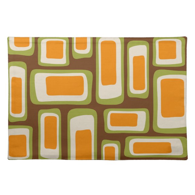 Retro Mid Century Modern Abstract Cloth Placemat (Front)