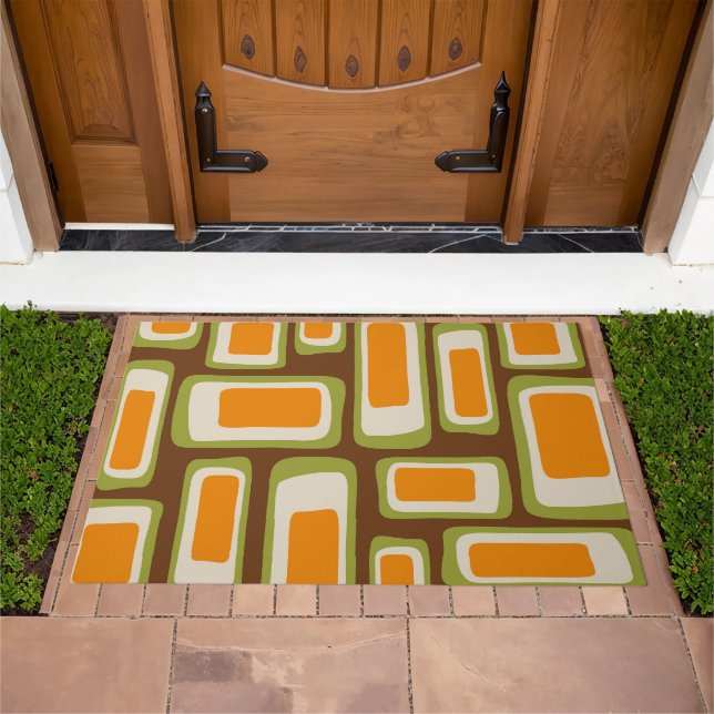 Retro Mid Century Modern Abstract Doormat (Outdoor)