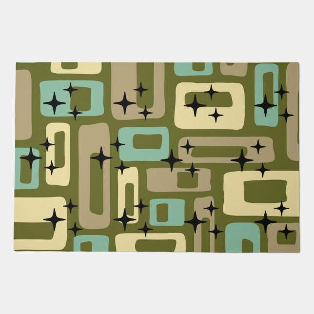 Retro Mid Century Modern Abstract Doormat (Front)