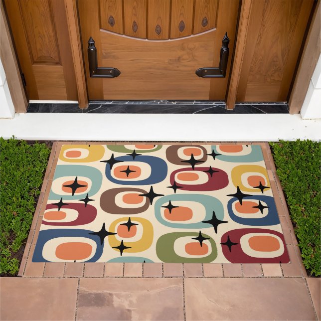 Retro Mid Century Modern Abstract Doormat (Outdoor)