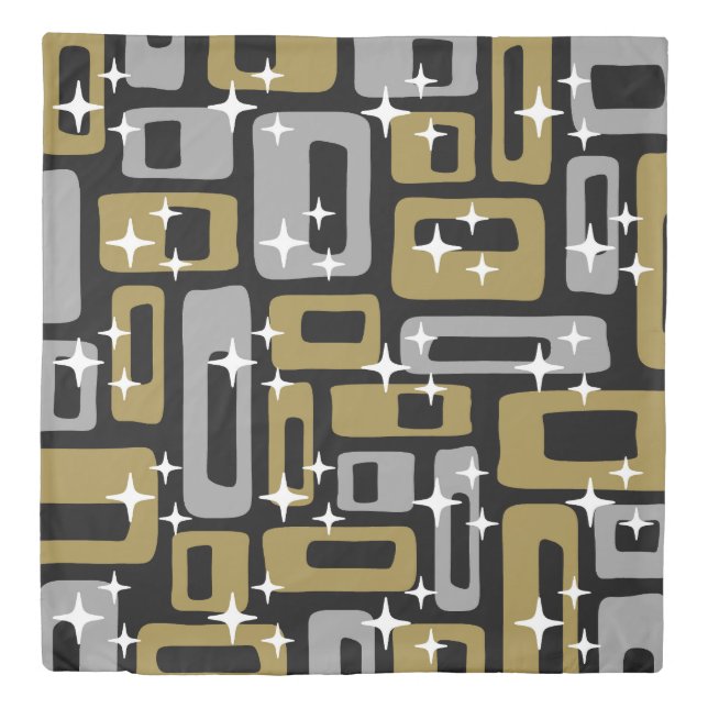 Retro Mid Century Modern Abstract Duvet Cover (Front)