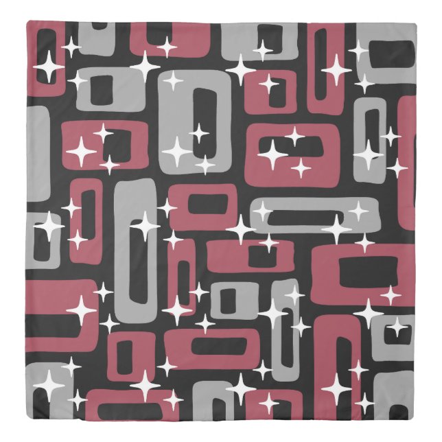 Retro Mid Century Modern Abstract Duvet Cover (Front)
