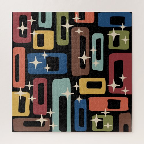 Retro Mid Century Modern Abstract Jigsaw Puzzle