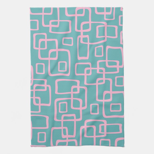 Retro Mid Century Modern Abstract Kitchen Towel (Vertical)