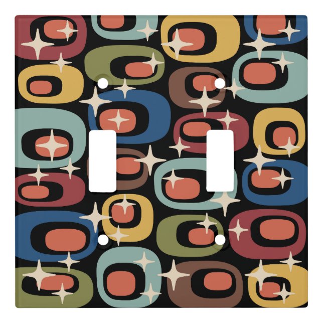 Retro Mid Century Modern Abstract Light Switch Cover (Front)