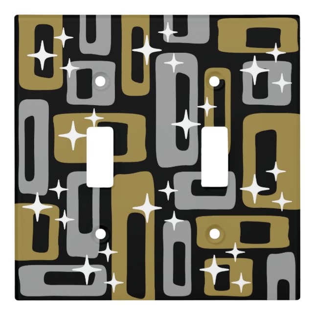 Retro Mid Century Modern Abstract Light Switch Cover (Front)
