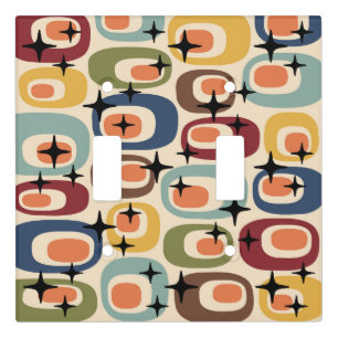 Retro Mid Century Modern Abstract Light Switch Cover