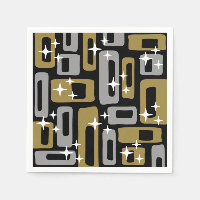Retro Mid Century Modern Abstract Napkins (Front)