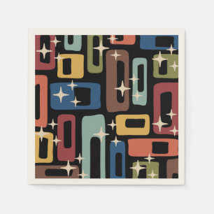 Retro Mid Century Modern Abstract Napkins