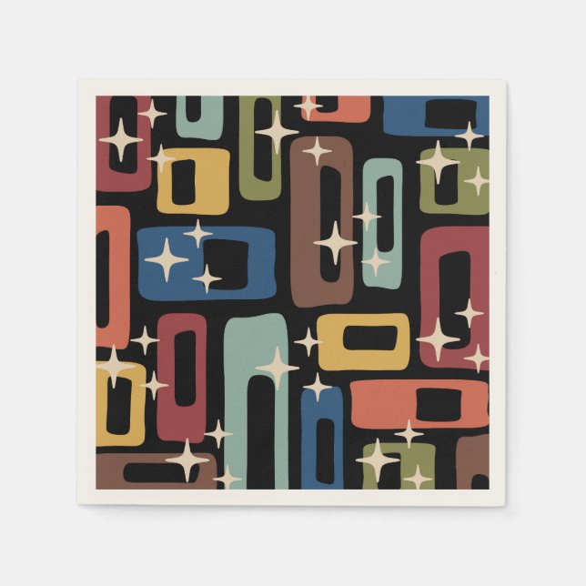 Retro Mid Century Modern Abstract Napkins (Front)