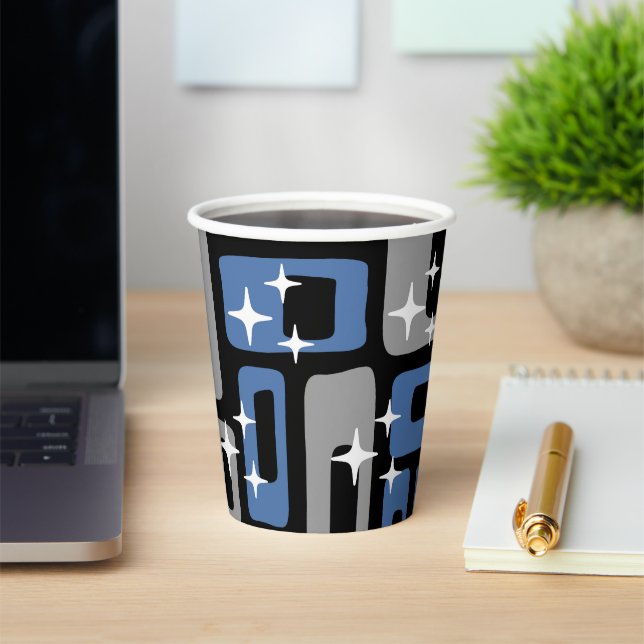 Retro Mid Century Modern Abstract Paper Cups (Insitu)
