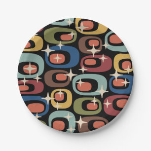 Retro Mid Century Modern Abstract Paper Plates