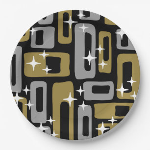 Retro Mid Century Modern Abstract Paper Plates