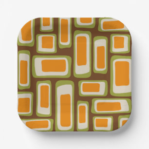 Retro Mid Century Modern Abstract Paper Plates