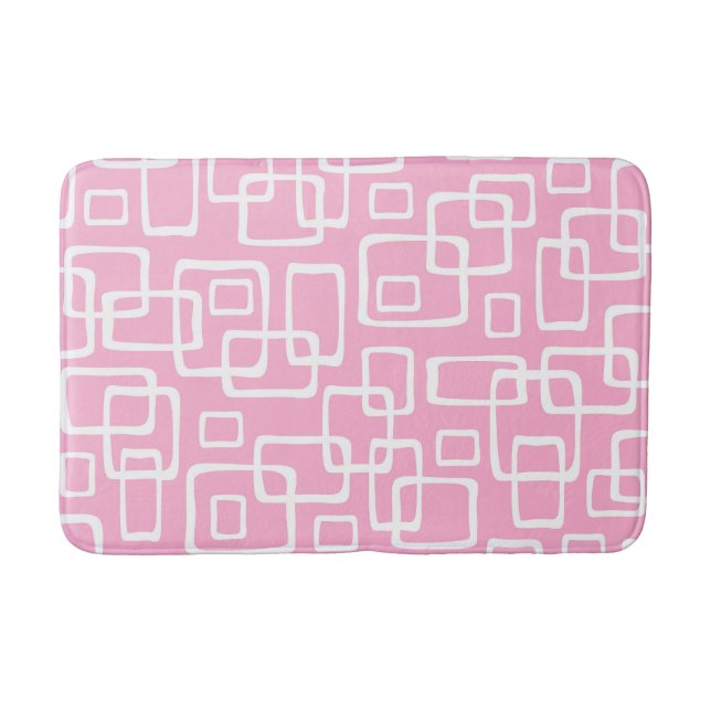 Retro Mid Century Modern Abstract Pattern Bath Mat (Front)