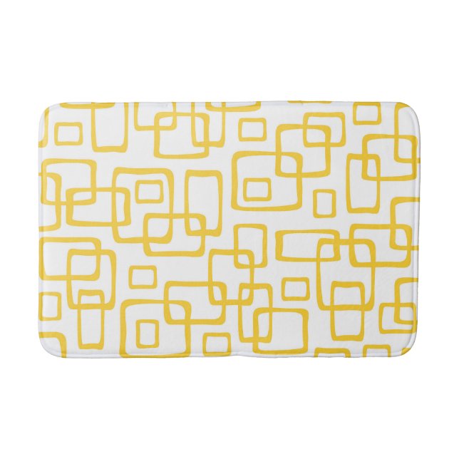 Retro Mid Century Modern Abstract Pattern Bath Mat (Front)