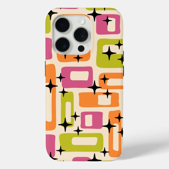 Retro Mid Century Modern Abstract Pattern Case-Mate iPhone Case (Back)