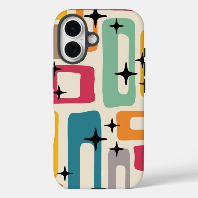 Retro Mid Century Modern Abstract Pattern Case-Mate iPhone Case (Back)