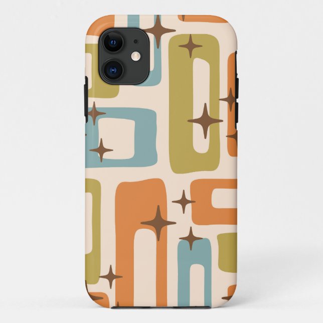 Retro Mid Century Modern Abstract Pattern Case-Mate iPhone Case (Back)