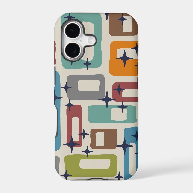 Retro Mid Century Modern Abstract Pattern Case-Mate iPhone Case (Back)
