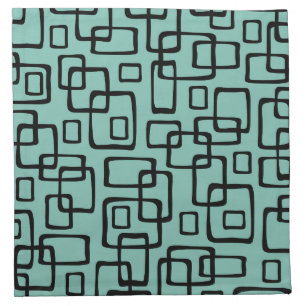 Retro Mid Century Modern Abstract Pattern Cloth Napkin
