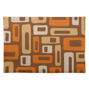 Retro Mid Century Modern Abstract Pattern Cloth Placemat