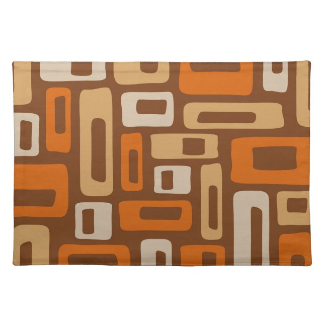 Retro Mid Century Modern Abstract Pattern Cloth Placemat (Front)