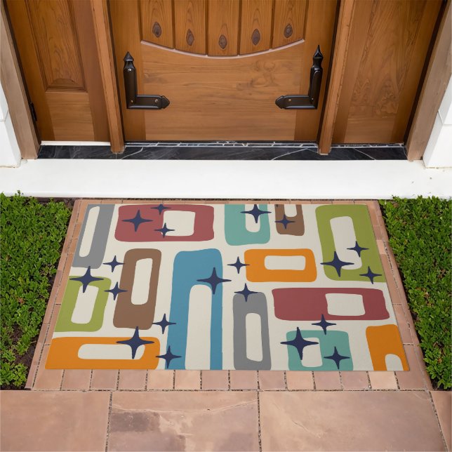 Retro Mid Century Modern Abstract Pattern Doormat (Outdoor)
