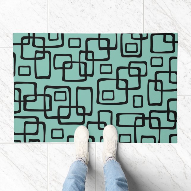 Retro Mid Century Modern Abstract Pattern Doormat (Indoor)
