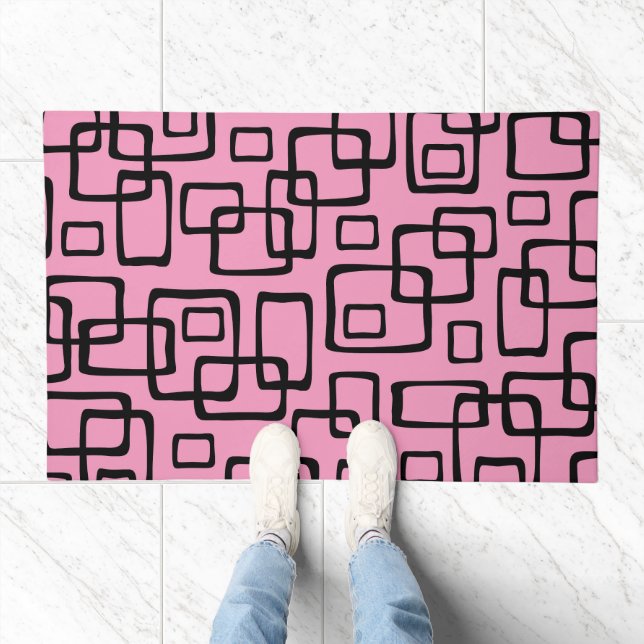 Retro Mid Century Modern Abstract Pattern Doormat (Indoor)