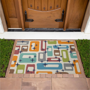 Retro Mid Century Modern Abstract Pattern Doormat