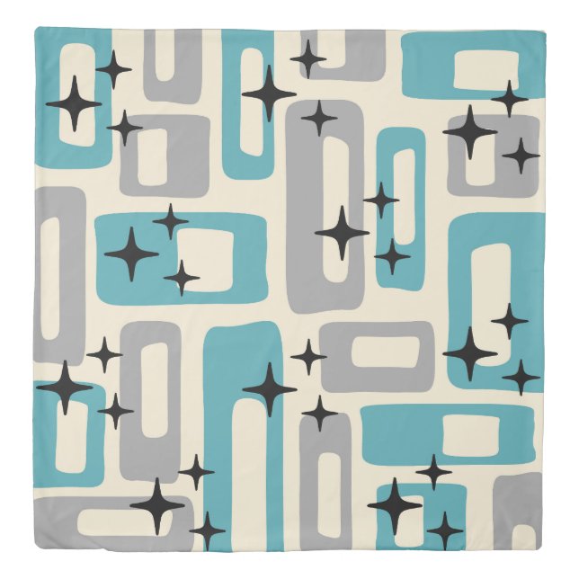 Retro Mid Century Modern Abstract Pattern Duvet Cover (Front)