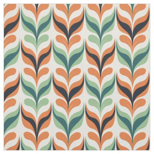 Retro Mid Century Modern Abstract Pattern Fabric