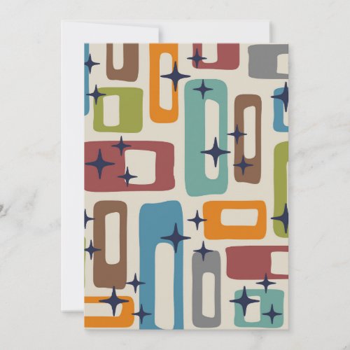 Retro Mid Century Modern Abstract Pattern Holiday Card