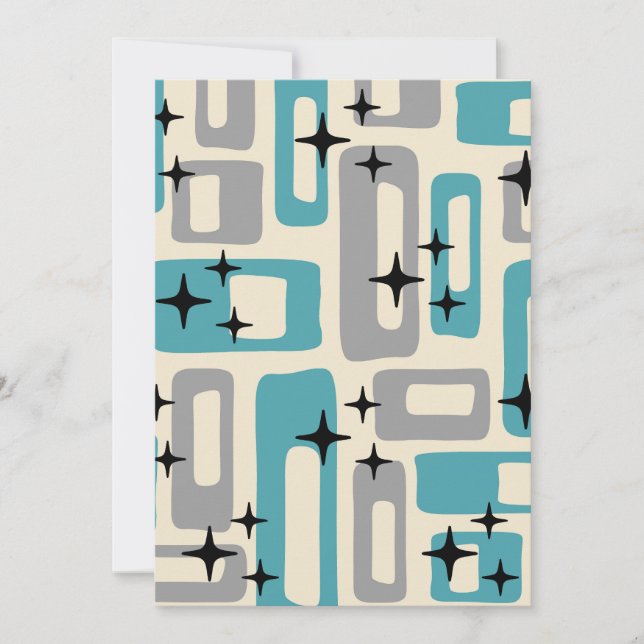 Retro Mid Century Modern Abstract Pattern Invitation (Front)
