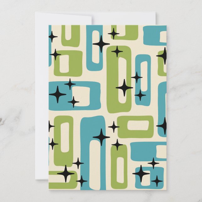 Retro Mid Century Modern Abstract Pattern Invitation (Front)