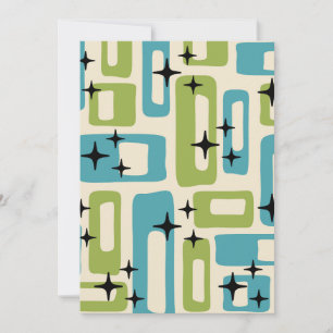 Retro Mid Century Modern Abstract Pattern Invitation