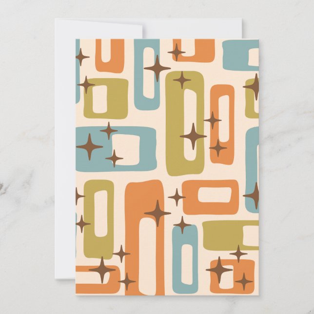 Retro Mid Century Modern Abstract Pattern Invitation (Front)
